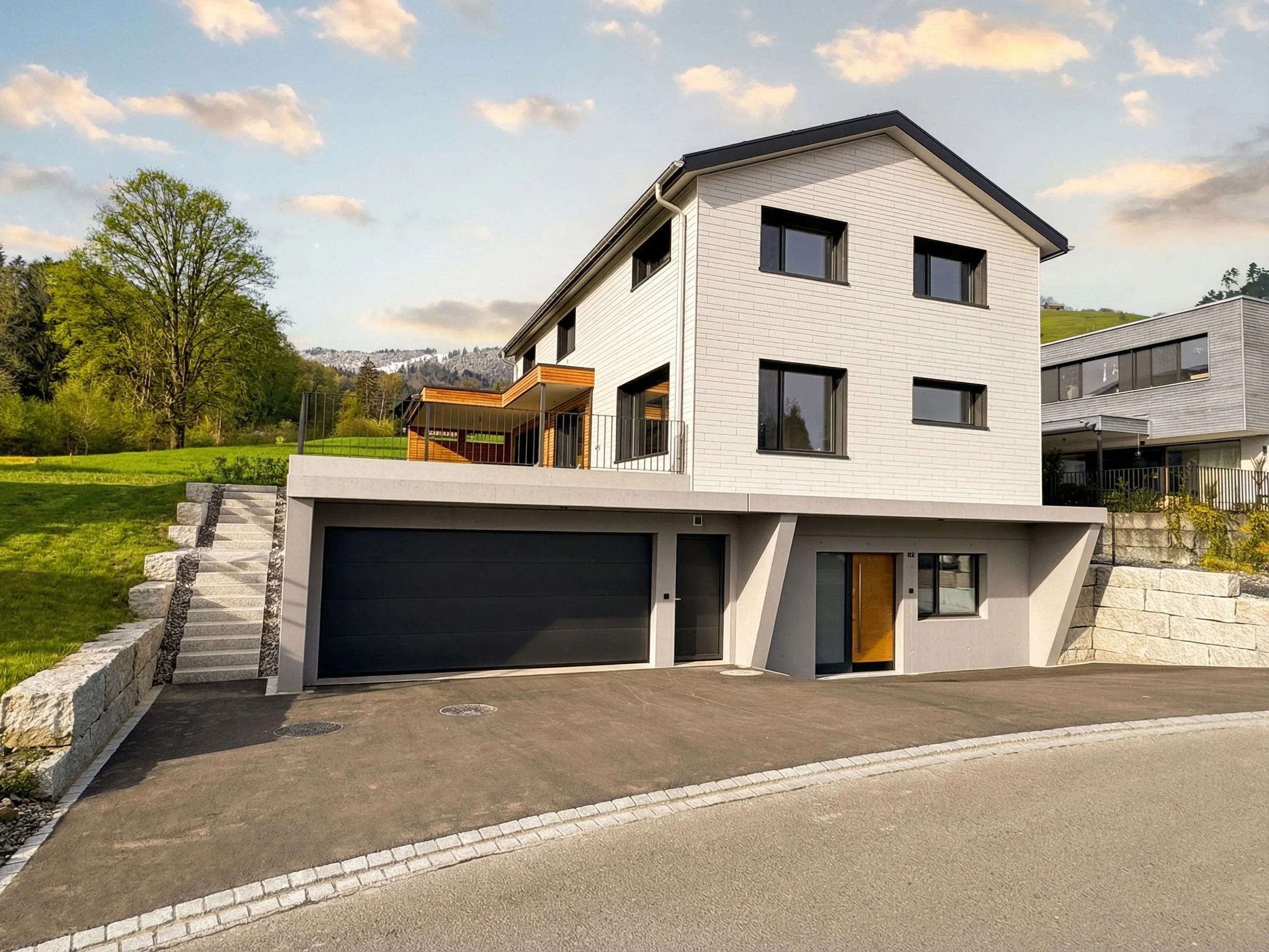 EFH Schläpfer Buschror Altstaetten – Gartenansicht