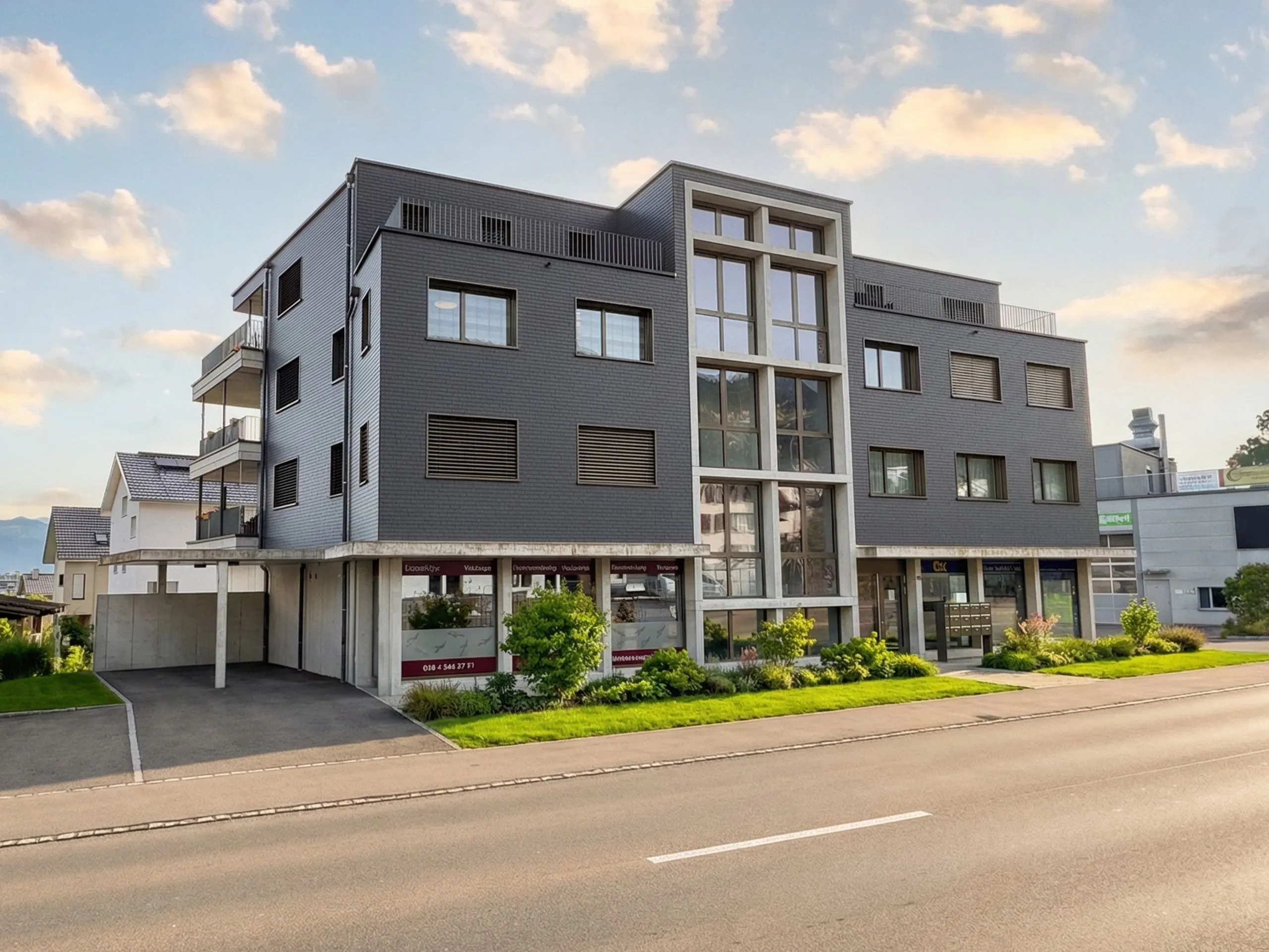 Eingangsfassade Moospark AG